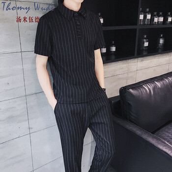 湯米伍德（Thomy Wude） 短袖 男士T恤 九分褲套裝 