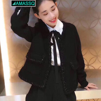 歐阿瑪施旗 圓領(lǐng) 長(zhǎng)袖 女 短外套 花邊