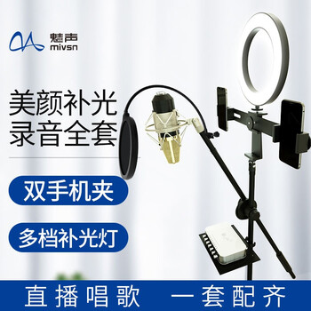 魅聲  手持 麥克風(fēng) 黑色（帶落地支架）