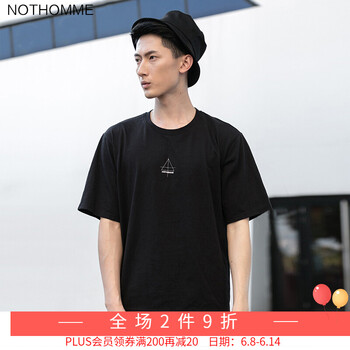 NOTHOMME 短袖 男士T恤 黑色 