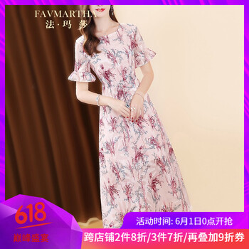 寬松時(shí)尚印花連衣裙拯救你