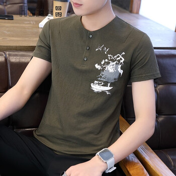 回圖（Huitu） 短袖 男士T恤 9802綠色 