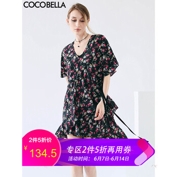COCOBELLA 植物花卉 印花 連衣裙