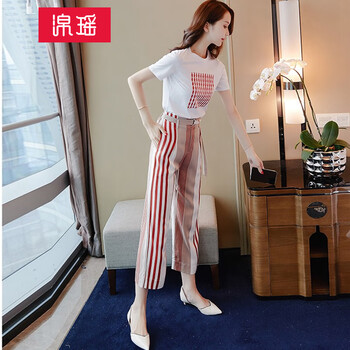 淿瑤 高腰 闊腿褲 女 九分褲 休閑褲