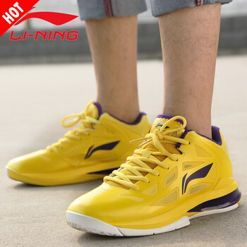 李寧（LI-NING）籃球鞋明黃/湖人紫/白 42
