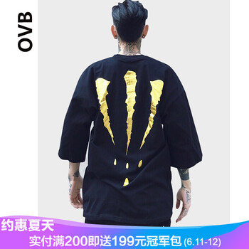ovb 短袖 男士T恤 二代黑衣金爪 