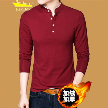 金盾（KIN DON） 長(zhǎng)袖 男士T恤 620酒紅（加絨） 