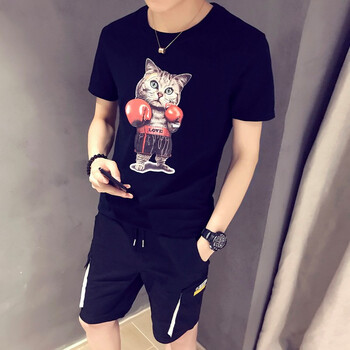 UYUK 五分袖 男士T恤 DX03黑色 
