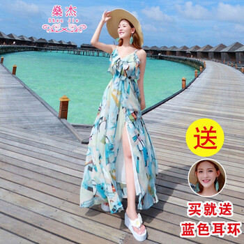 燊杰 大花，碎花 深V款，開衩，印花 連衣裙