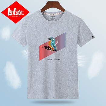 Lee Cooper 五分袖 男士T恤 T10灰色【純棉】 