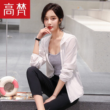 高梵 連帽 長(zhǎng)袖 女 短外套 拉鏈，帶帽