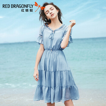 紅蜻蜓（RED DRAGONFLY） 卡通動(dòng)漫 亮片，繡花，拼接 連衣裙