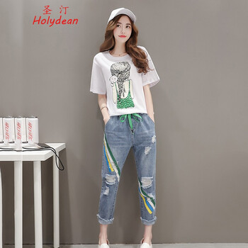 圣汀（HOLYDEAN） 自然腰 鉛筆褲/小腳褲 女 九分褲 牛仔褲