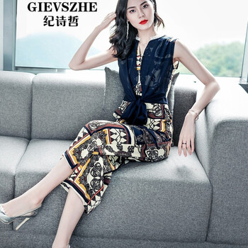 紀(jì)詩哲（GIEVSZHE） 自然腰 連衣褲 女 九分褲 休閑褲