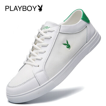 花花公子（PLAYBOY）男士白綠色(透氣款T) 41