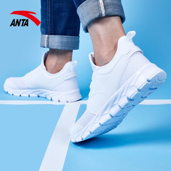 安踏（ANTA）跑步鞋春夏皮網(wǎng)結合5520-4安踏白/hu 