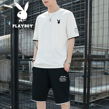花花公子（PLAYBOY） 短袖 男士T恤 白色JQN1902 