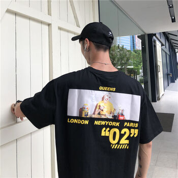deciuhlae 五分袖 男士T恤 黑色 T602 02短T 
