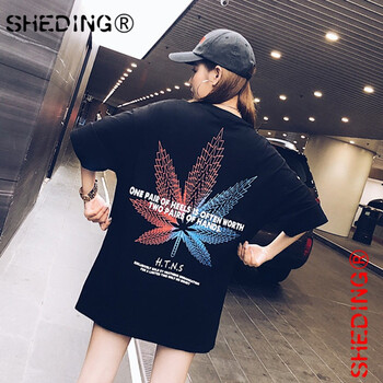 奢鼎（SHEDING） 印花 短袖 T恤 女 圓領(lǐng)
