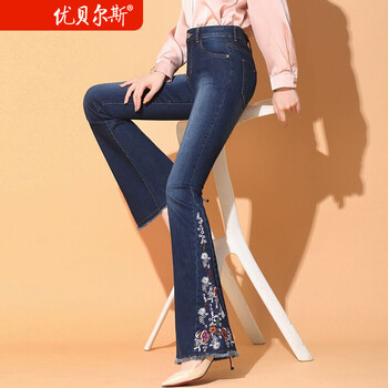 繡花牛仔褲女潮