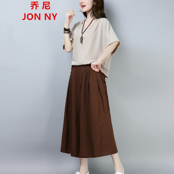 喬尼（JON NY） 高腰 闊腿褲 女 九分褲 休閑褲