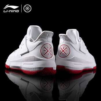 李寧（LI-NING）籃球鞋全場(chǎng)-標準白/公牛紅 42