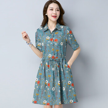 龍芝美（LONGZHIMEI） 碎花 印花 連衣裙
