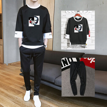 KIMEL DESIGN STUDIO 七分袖 男士T恤 828小丑  (黑色一套) 