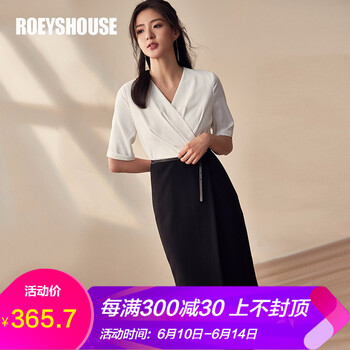 Roey s house 純色 拼接，拉鏈，褶皺 連衣裙