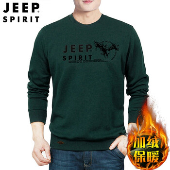 Jeep 長(cháng)袖 男士T恤 墨綠色加絨 XL，L，XXL，M，XXXL