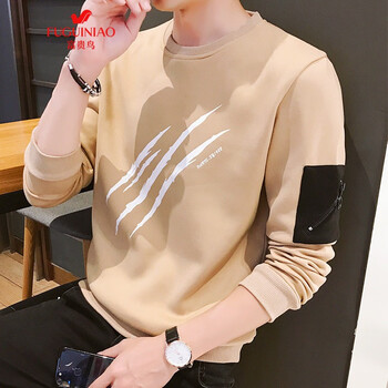 富貴鳥(niǎo)（FUGUINIAO） 長(zhǎng)袖 男士T恤 卡其薄款 XL，L，XXXL，XXL，M，加大