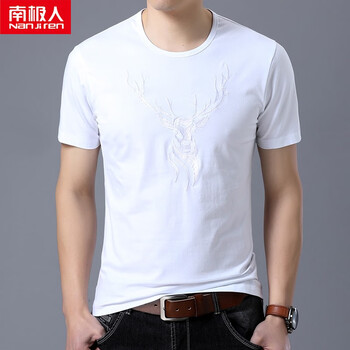 南極人（Nanjiren） 短袖 男士T恤 110白色 