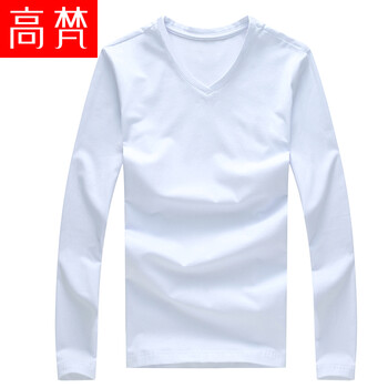 高梵 長袖 男士T恤 白色 L，XXL，XXXL，M，加大