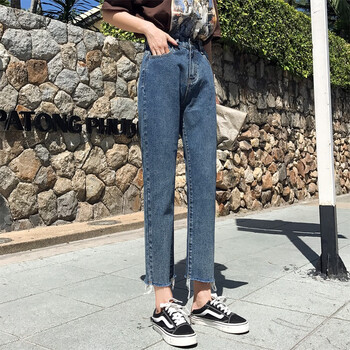 雅芙佳 高腰 直筒褲 女 九分褲 牛仔褲