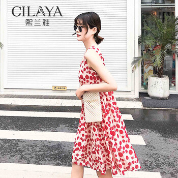 熙蘭雅（Cilaya） 圓點(diǎn) 扎染，印花 連衣裙