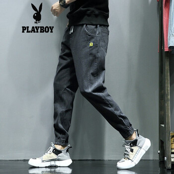 花花公子（PLAYBOY ESTABLISHED 1953） 寬松褲  男士牛仔褲