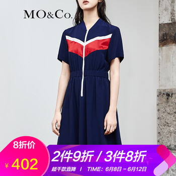 MO&Co.  撞色 連衣裙