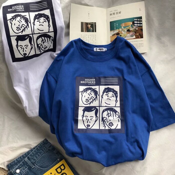 deciuhlae 五分袖 男士T恤 T546藍(lán)色 寬松版 