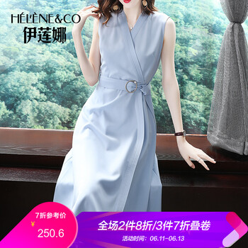 伊蓮娜（Helene & co） 純色 不對稱，綁帶，立體裝飾 連衣裙