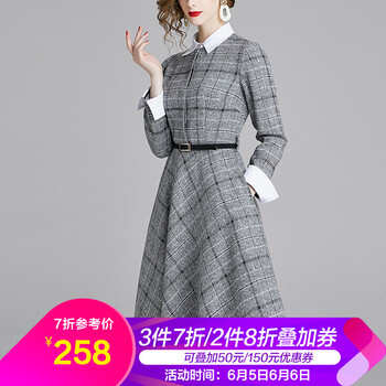 毛呢打底衫格子