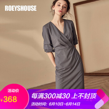 Roey s house 條紋 拼接，拉鏈，褶皺 連衣裙