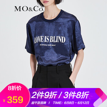 MO&Co. 印花 短袖 T恤 女 圓領(lǐng)