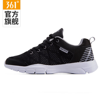 361度跑步鞋烏黑色/瓦灰 35