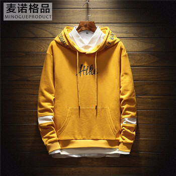 麥諾格品 長(zhǎng)袖 男士T恤 3907黃色 XXL
