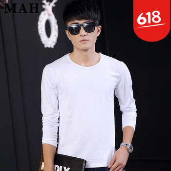 MAH 長(zhǎng)袖 男士T恤 圓領(lǐng)白色 XL，L，M，XXL，XXXL