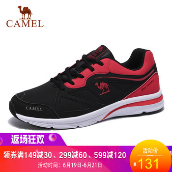 駱駝（CAMEL）跑步鞋黑/紅 男款/A732318225 