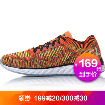 李寧（LI-NING）跑步鞋熒光耀橙/熒光亮綠/新基礎黑/基礎白 41