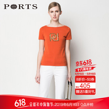 PORTS  短袖 T恤 女 一字領(lǐng)