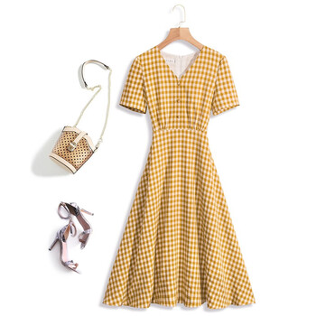 Q.Fhil 格子 紐扣，綁帶，蝴蝶結 連衣裙