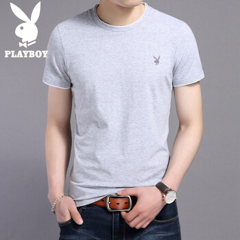 花花公子（PLAYBOY） 短袖 男士T恤 紅色1223 
